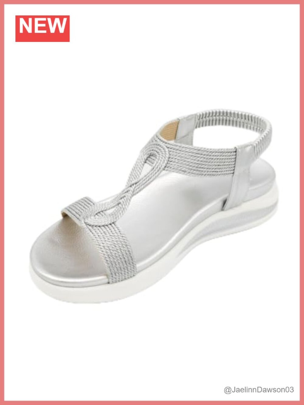 Zee Alexis Sonia Silver Slingback Sandals Memory Foam Flexible Sole